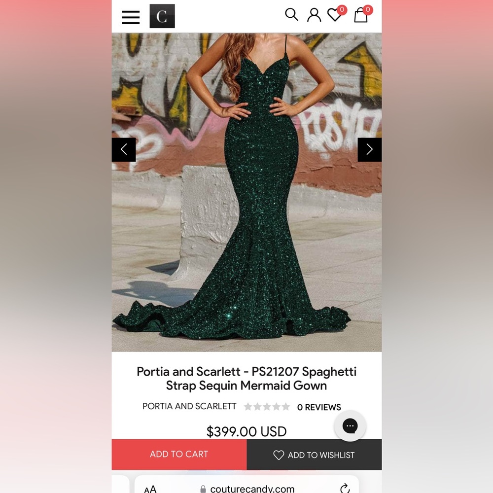 Portia And Scarlett Formal Mermaid Gown Size 6 - Gem